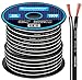 InstallGear 14 Gauge Speaker Wire - True Spec Soft Touch Cable (100ft White/Black) for Car & Home Speakers