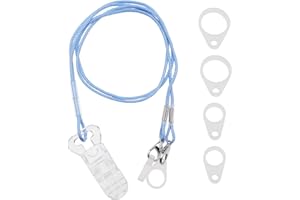Create idea Hearing Aid Clip Anti-Lost Lanyard Safety Retainer for Adults and Kids with 3 Assorted Sizes Silicone Loops & 1PC