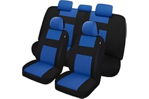 VarCozy Car Seat Covers Full Set, Breathable Cloth Front and Rear Split Bench Seat Covers for Car, Universal Cloth Seat Covers for SUV Sedan Van, Automotive Interior Covers, Airbag Compatible