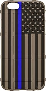 EGO Tactical Limited Edition Design UV-Printed onto a MAG485 Field Case Compatible with Apple iPhone 6 + Plus/iPhone 6s + Plus FDE Subdued US Flag Police Thin Blue Line
