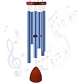 Leinuosen Wind Chimes for Outside Wind Chimes Outdoors Deep Tones 28" with 6 Aluminum Tubes Memorial Sympathy Windchime for Valentine Tree Decor Garden Courtyard Mom Loved One Gifts(Classic,Blue)