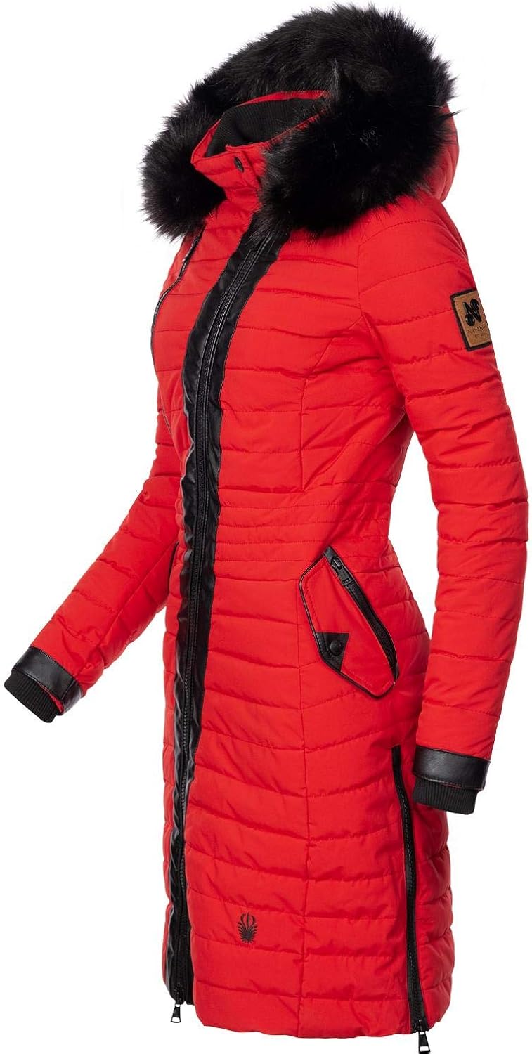 Navahoo Damen Wintermantel Steppmantel mit abnehmbarem Kunstfell Tirana 5 Farben XS-XXL