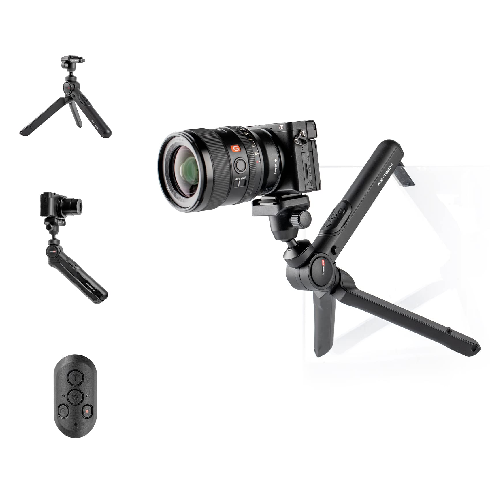 PGYTECH MANTISPOD 2.0 Bluetooth Mini Camera & Cell Phone Vlogging Tripod | 6 Modes Small Travel Flexible DSLR Pocket Stand | Video Vlog Desktop Shooting Selfie Mount with Remote Control