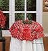 Creative Linens Holiday Christmas Embroidered Tablecloth Poinsettia Bell Table Cloth Topper RED Round or Square (33