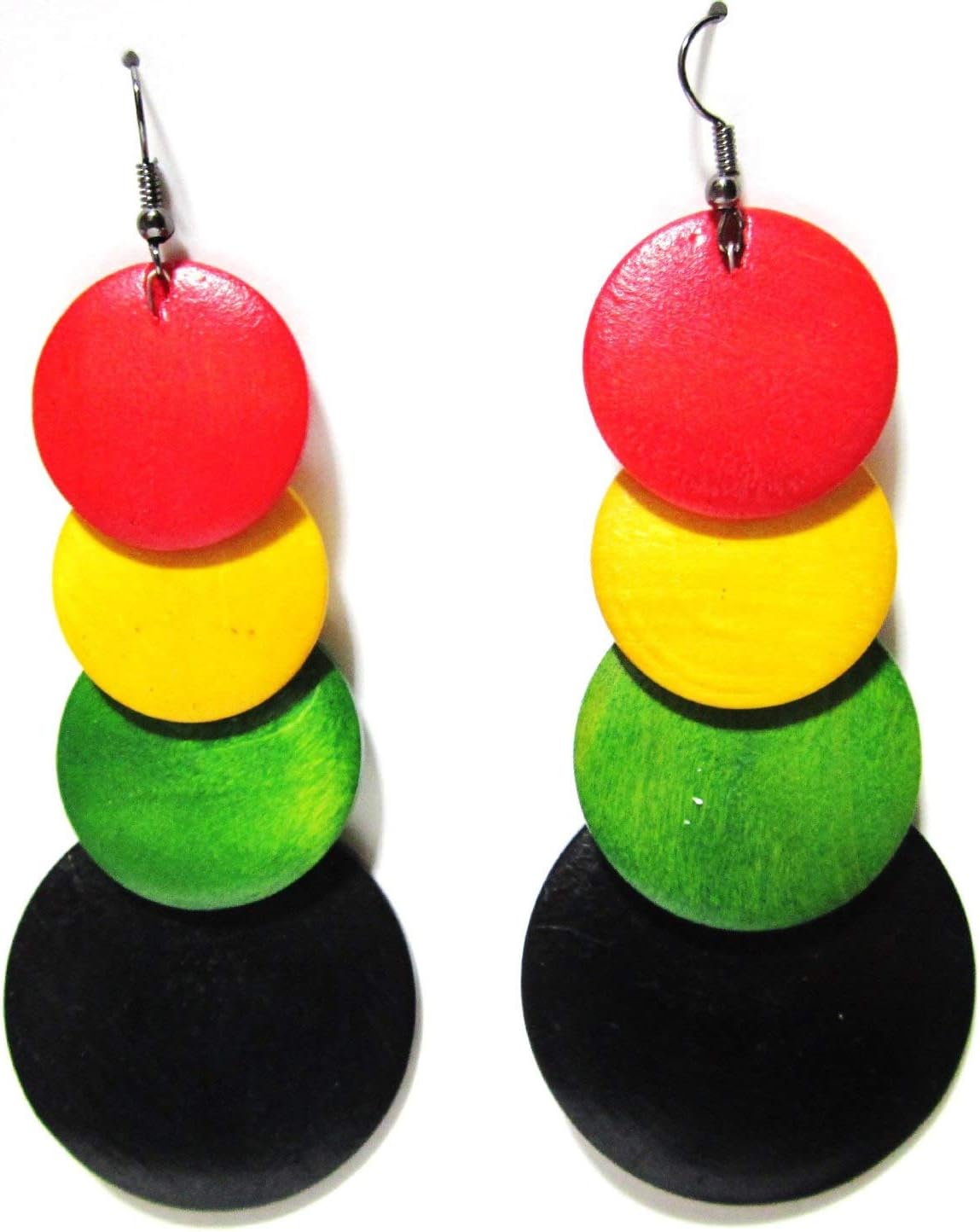 Rasta Womens Wood Earrings Reggae Earrings Jamaican Earrings Long Wooden Earrings