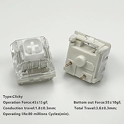 Kailh Box White Mechanical Keyboard Switches,3-Pin