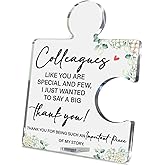 Thank You Gifts for Coworkers Women, Appreciation Gifts for Colleagues Coworkers Employees Acrylic Puzzle Piece Plaque Sign Office Desk Decor