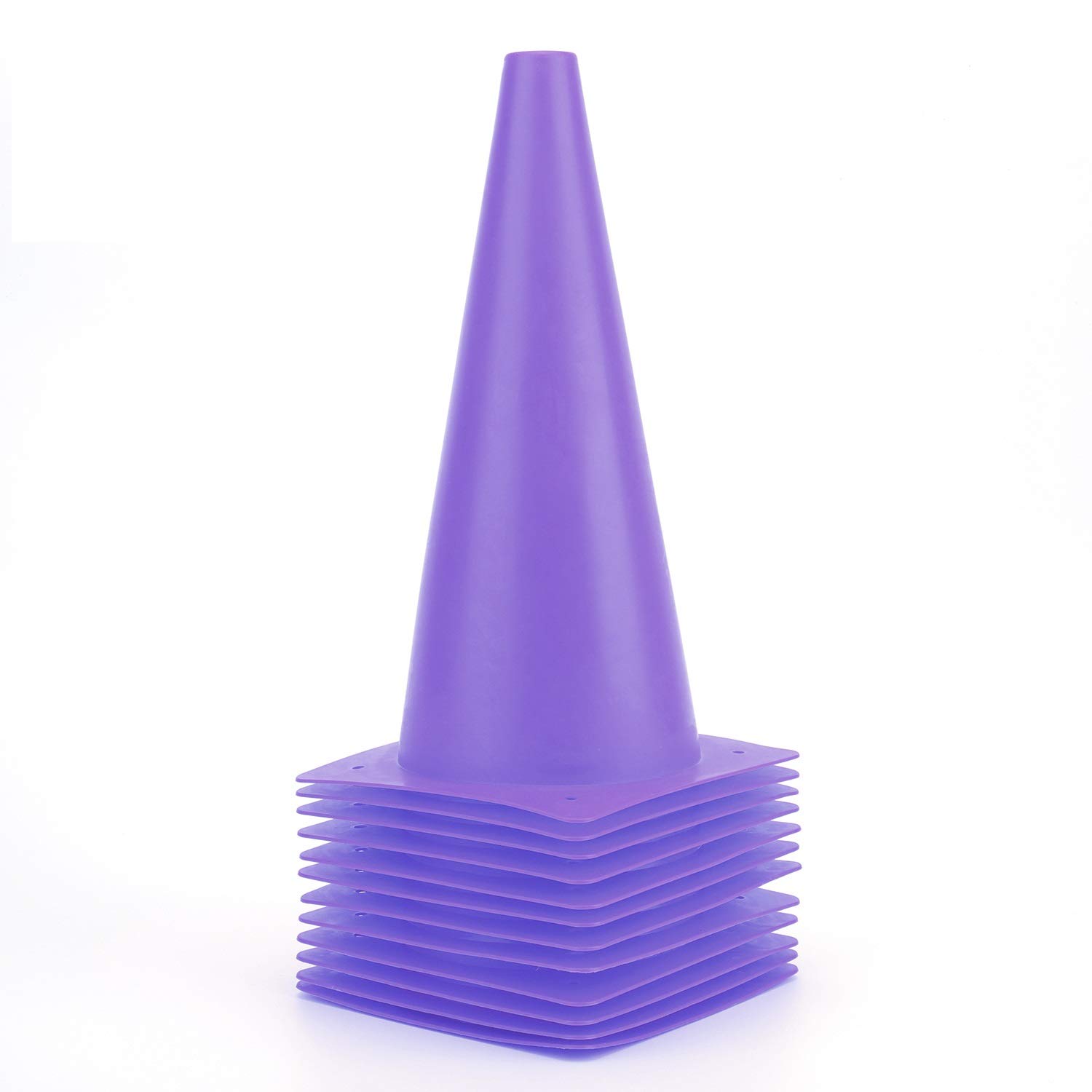 Photo 1 of 12 Inch Purple Traffic Training Cones, Plastic Safety Parking Cones, Agility Field Marker Cones for Soccer Basketball Football Drills Training, Outdoor Sport Activity & Festive Events - 12 Pack