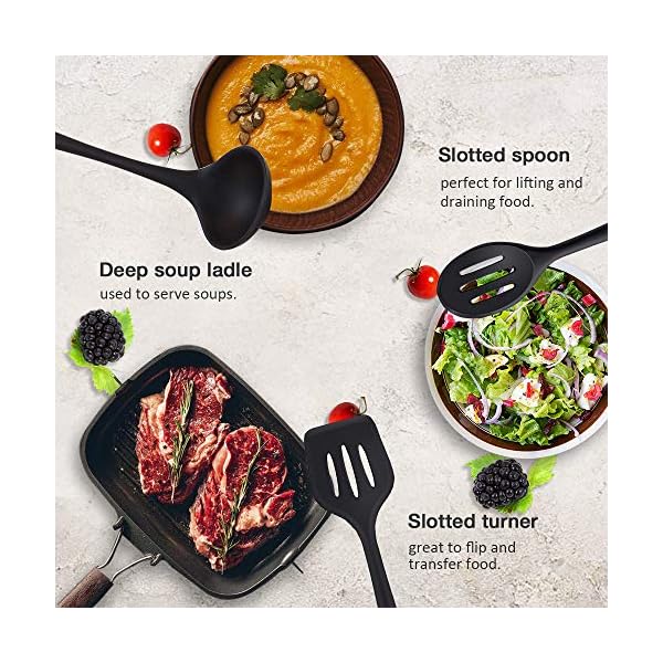 Silicone-Kitchen-Utensils-Set-3-Piece-Ladle-Slotted-Spoon-Slotted-Turner-Included-Durable-and-Non-Stick-Cooking-Utensils-for-Frying-Serving-Baking Silicone Kitchen Utensils Set for Cooking, 3 Pieces Nonstick Ladle, Slotted Spoon and Slotted Turner, Durable Cooking…