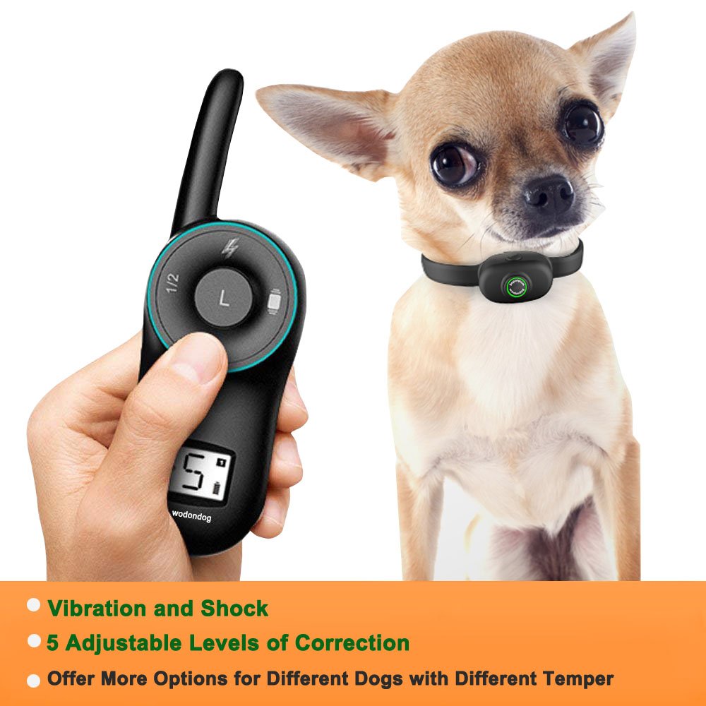 Dog Training Collar Remote – Rechargeable Waterproof Collar Receiver Training Devices for Small Medium Large Dogs with Tone Vibration Electrostatic Shock, Light LCD Screen, 400M Range, Dogs Over 10lbs