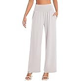 BUBBLELIME 20"/27"/29"/31"/33"/35" Women's High Waist Wide Leg Yoga Pants Loose Comfy Lounge CasualSweatpants with Pockets - Light Khaki X-Large 31" Inseam