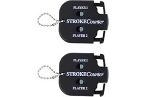 GOKTVAI 2 Pcs Golf Stroke Counters, Portable Score Keeper with Hanging Rope Mini Square Design 2 Player Stroke Shot Counter Clicker Accessories for Golf Training Competitions & Games