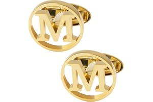 GWD Cufflinks for Men Classic Tuxedo Shirt Wedding Cuff Links Personalized Initials A-Z Gift