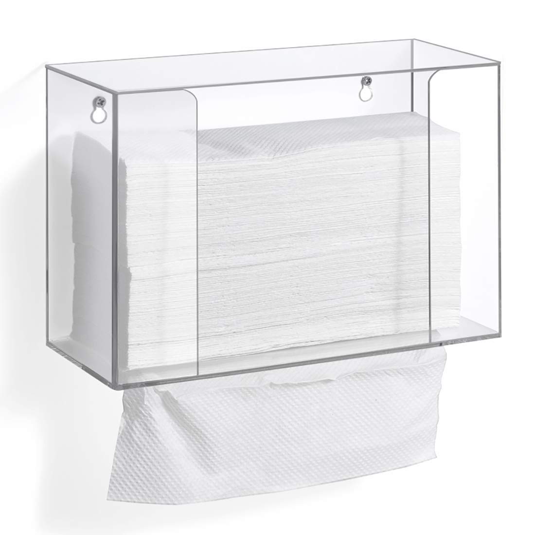 HIIMIEI Acrylic Wall Mounted Paper Hand Towel Dispenser Folded Hand Towel Dispenser for Folded Hand Towels - Perfect for Desktop & Wall Mounted and Use for Kitchen, Countertops, Bathroom, Restaurant
