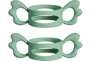 FAREVER Baby Bottle Handles, Easy Grip Bottle,Silicone Wide-Neck Bottle Handle, Outer Diameter Over 6cm for Bottle Green Green (2 Pack)