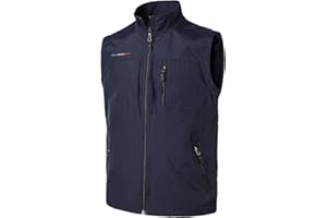 Herothorn Mens Quick Dry Fishing Vests Lightweight Sleeveless Jackets with Zipper Pockets for Travel Hiking