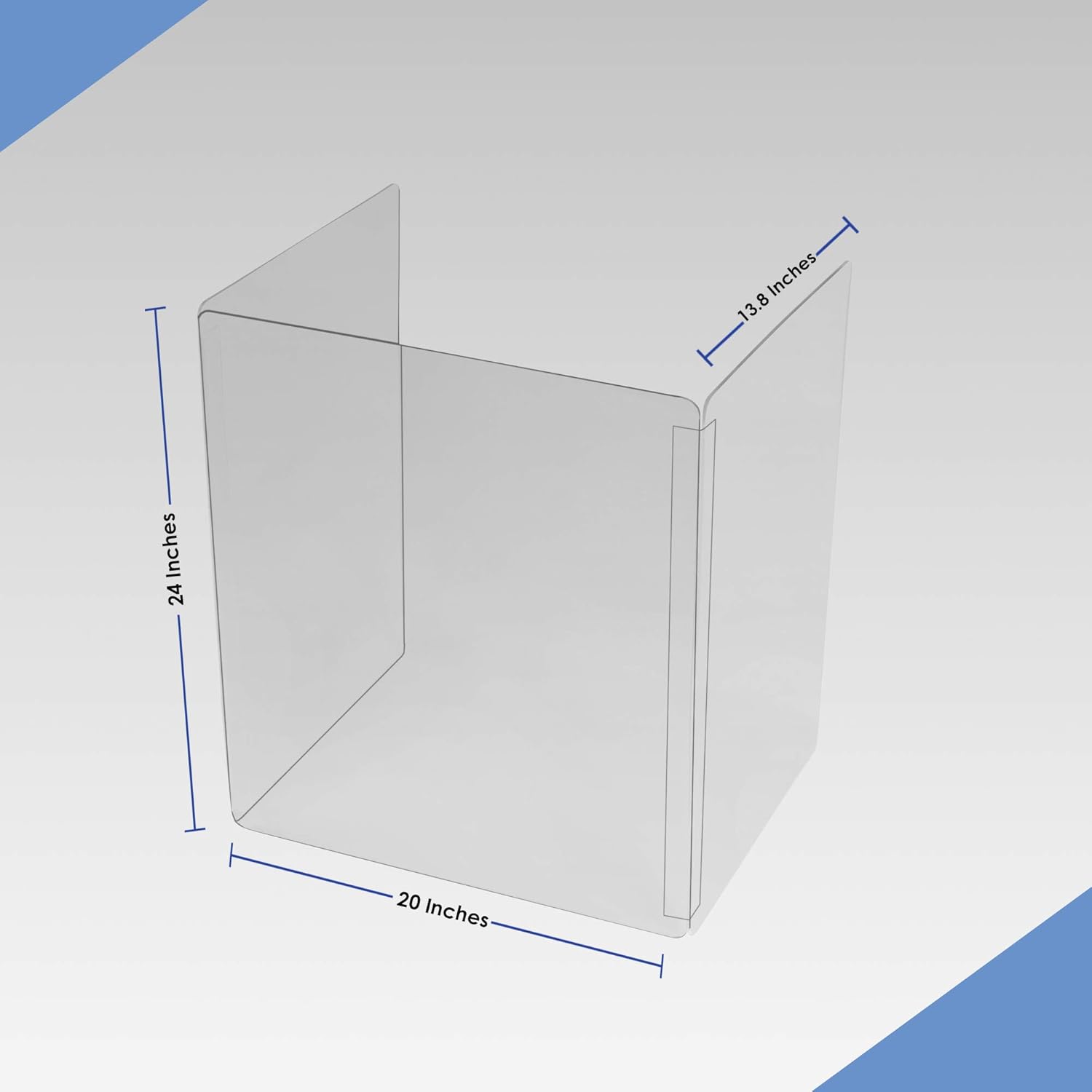 Folding Sneeze Guard for Students | NO Cutout Student Desk Barrier Shield | Adjustable Acrylic Plexiglass Countertop Barrier| Portable Protective Shield | 20''W×24''H×13.8''D: Home Improvement