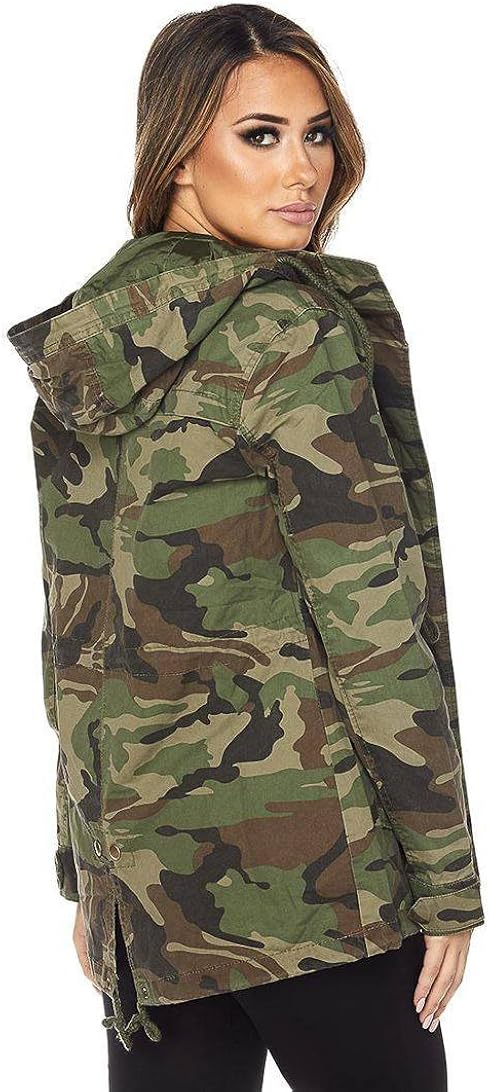SOHO GLAM Womens Camouflage Hooded 