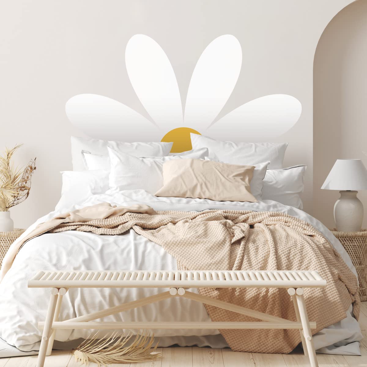 Giant Repositionable Sticker Daisy Headboard XXL