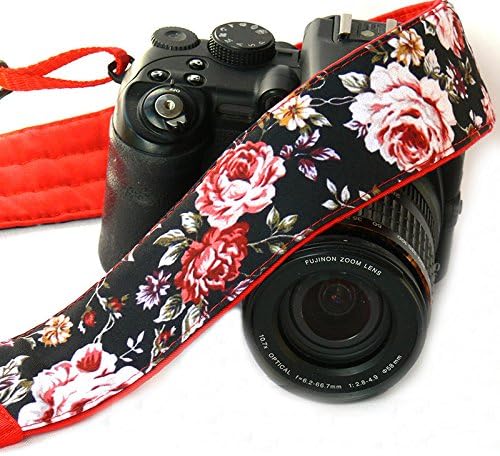 Red Roses Camera Strap. Canon Nikon Camera Strap. Photo Camera Accessories; 113