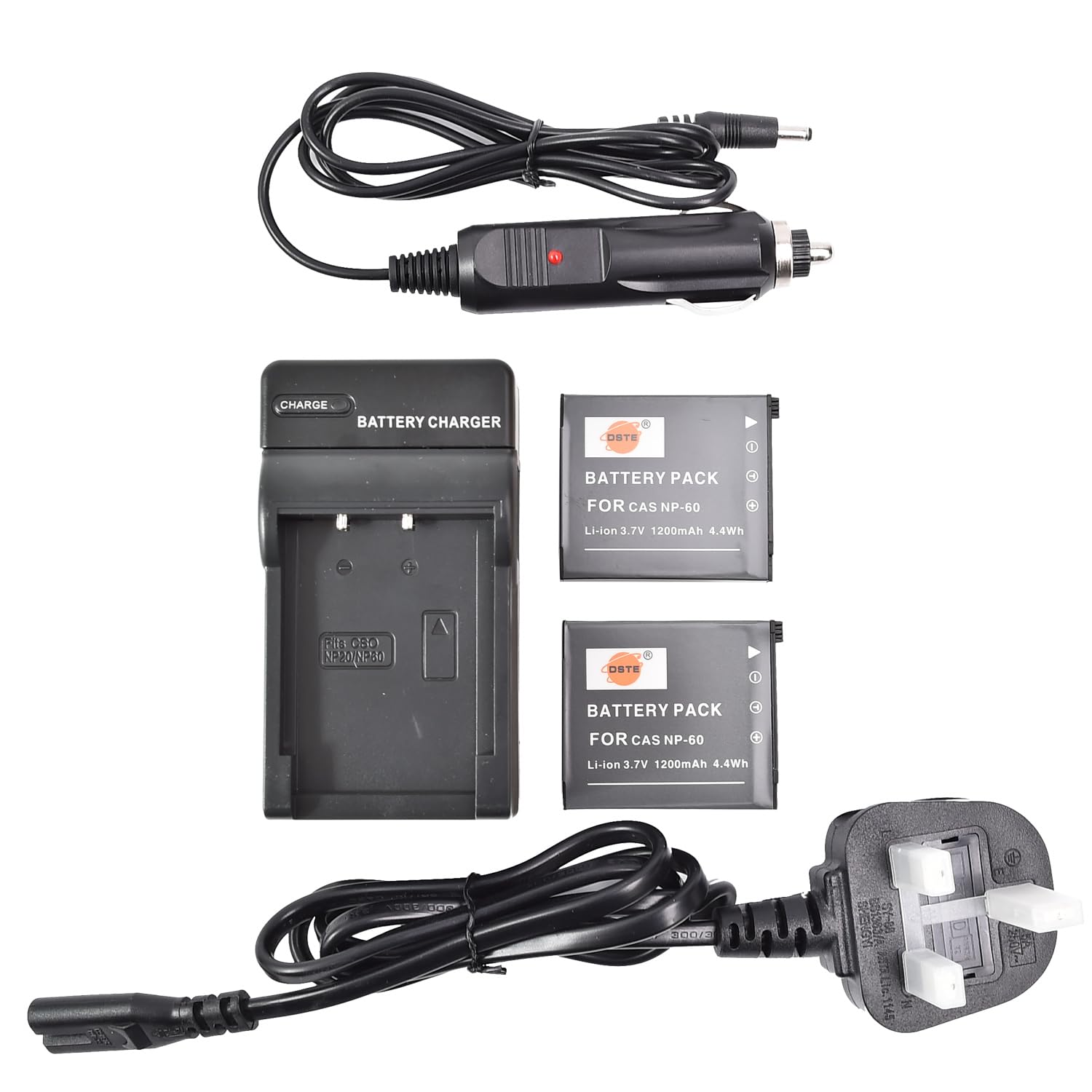 DSTE® 2x NP-60 Rechargeable Li-ion Battery + DC75U Travel and Car Charger Adapter for Casio Exilim Zoom EX-Z19 EX-Z19BK EX-Z19GN EX-Z19LP EX-Z19PK EX-Z19SR EX-Z20 EX-Z85VP EX-Z85 EX-Z85BE EX-Z85BK EX-Z85BN EX-Z85EO EX-Z85GN EX-Z85PK EX-Z85SR Exilim EX-S10 EX-S10BE EX-S10BK EX-S10RD EX-S10SR EX-Z80 EX-Z80BE EX-Z80BK EX-Z80GN EX-Z80PK EX-Z80SR EX-Z80VP EX-Z9 EX-Z9BK EX-Z9EO EX-Z9PK EX-Z9SR EX-FS10