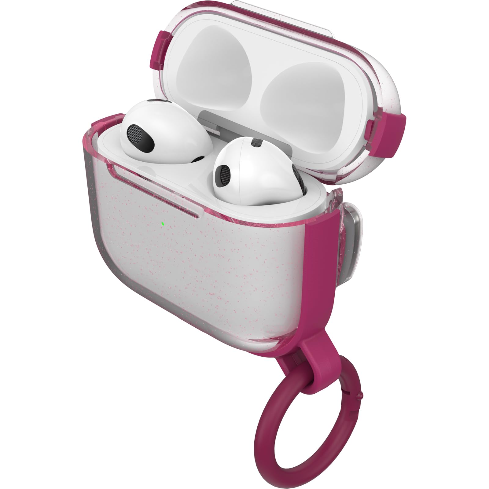 OtterBox Clear Case for AirPods 3rd Gen, MagSafe and Wireless Charging Compatible, 360° Drop and Scratch Protection for Apple AirPods, Secure Fit - Clear/Pink