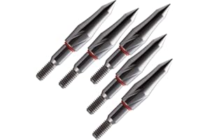 YI XIAN ARCHERY Stainless Steel Archery Field Points,9/32″，19/64″，5/16″，11/32″Size 100/125/150/175/200 Grains,Easy Pull Various, Screw in Archery Field Tips(1 Dozen 12 PCS)