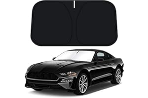 D-Lumina Windshield Sun Shade for 2015-2025 Fo-rd Mustang Accessories (NOT for Fo-rd Mustang Mach-E), Front Window Sunshade Sun Visor Protector Block UV Rays Heat, Foldable 2 Layers 210T Material