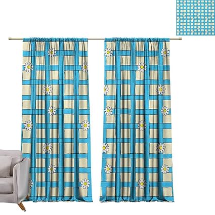 Amazon Com Curtain Panels Yellow And Blue Cartoon Style