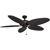 Honeywell Ceiling Fans Duval 52 Inch Ceiling Fan, Quick 2 Hang Indoor/Outdoor Ceiling Fan with Pull Chain, Tri-Mount 5 Blade 