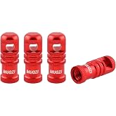 Mountain Bike Tire Presta Valve Stem Caps with Valve Core Removing Function Tool, Red