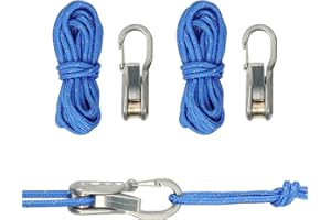 Rope Tensioner with Paracord Roller Adjuster, Knot-Free Rope Tie Down, Quick Adjust Buckle, Cord Tightening Tool for Outdoor 