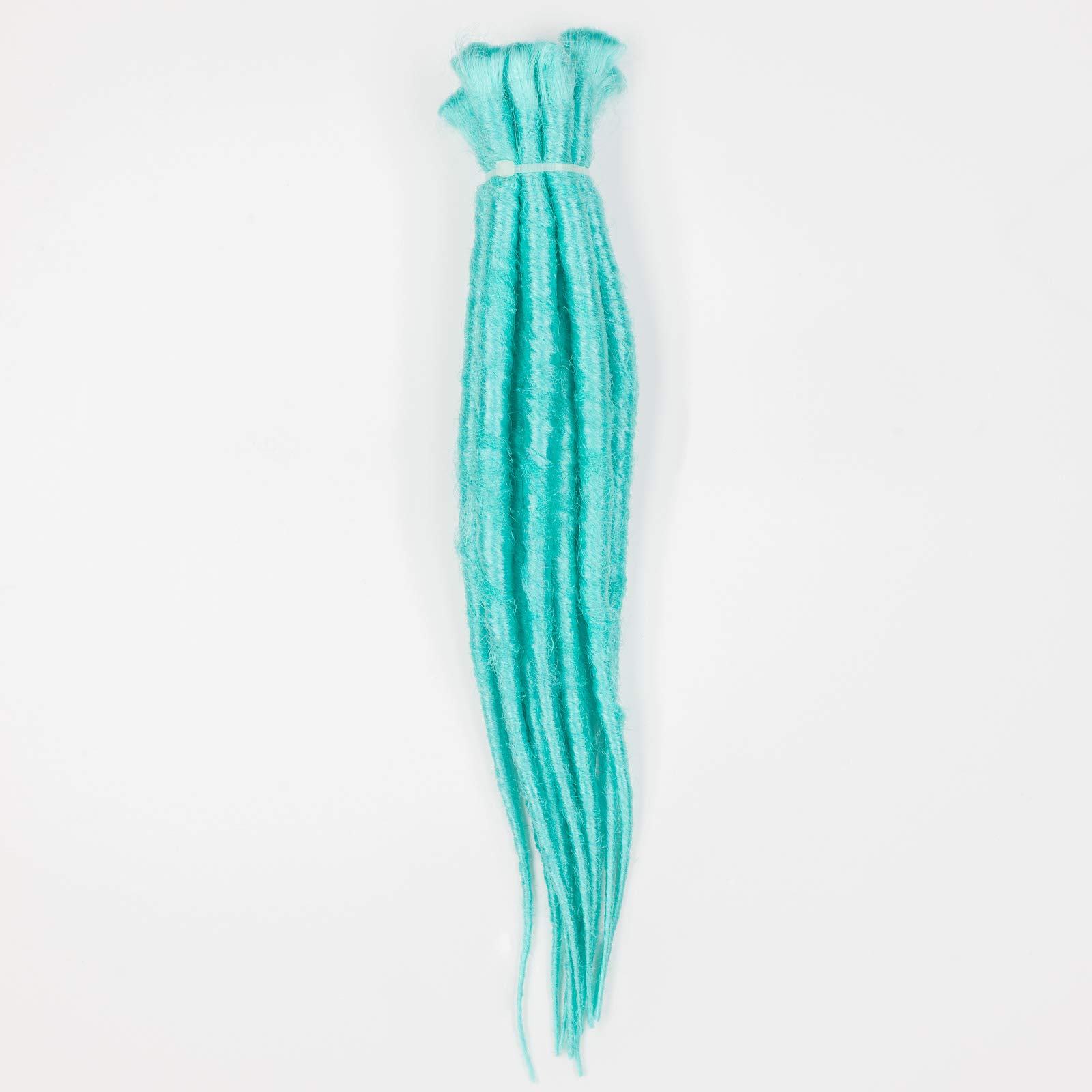 DreadLab - Synthetic Dreadlocks Backcombed Extensions 10 Pack Single Ended (Short - 30cm) (Short - 30cm, Pale Blue)