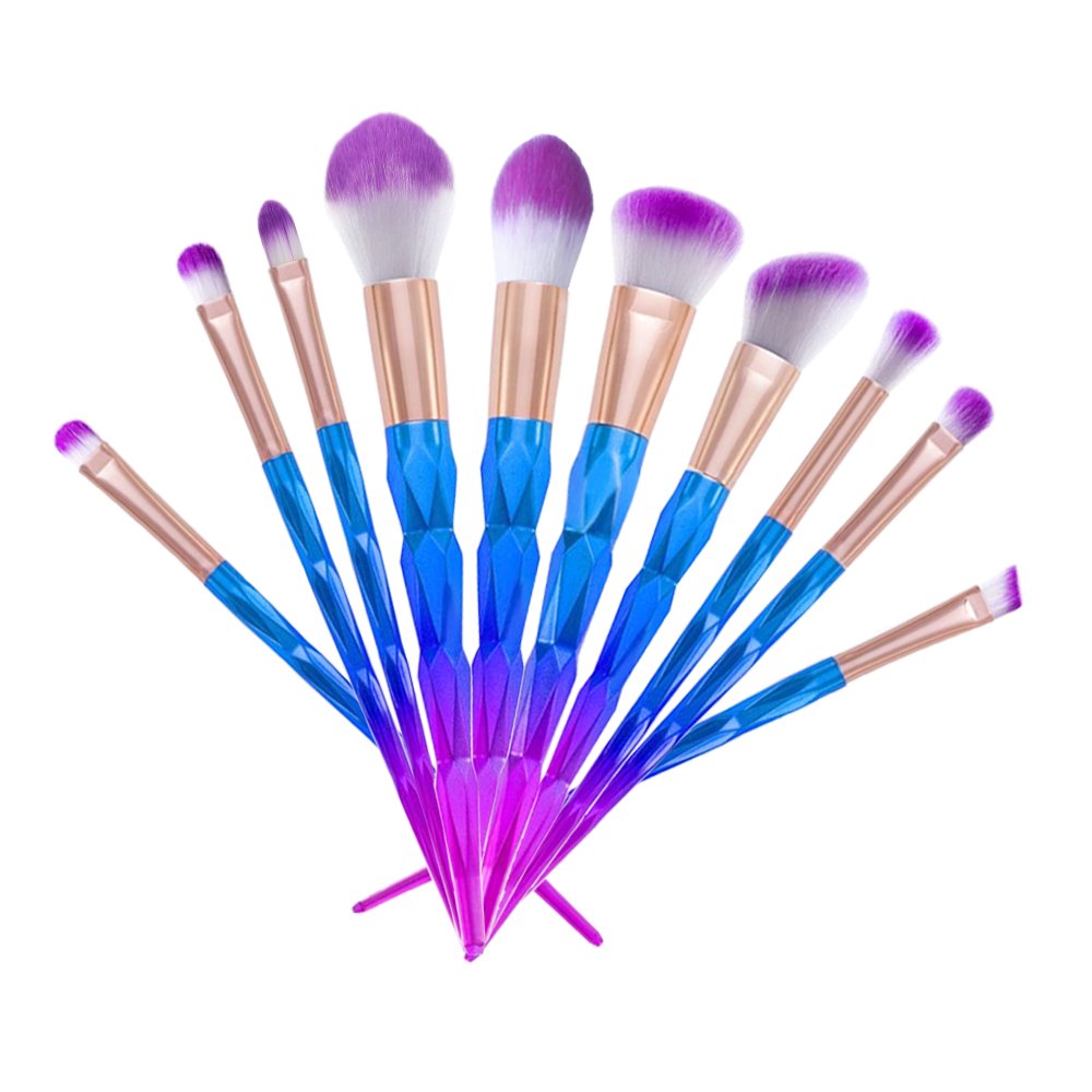LOBKIN Set de Pinceles de Maquillaje, 10 unids Pinceles de Maquillaje Polvos Base Blush Contour Fan Brush Sombra de Ojos Pinceles de Mezcla pinceles para manualidades (10PCS)