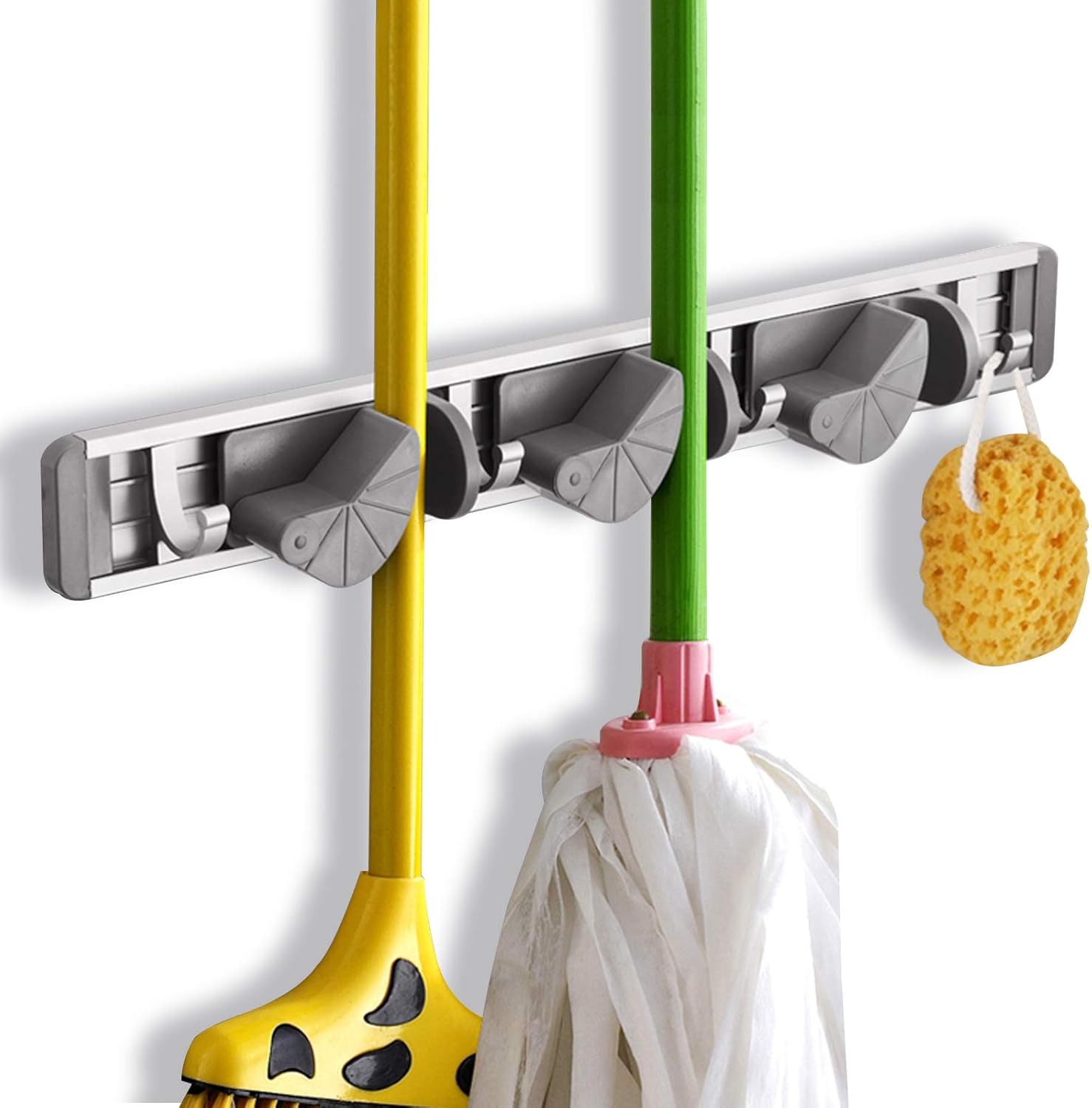 Elianla Mop and Broom Holder, Wall Mounted Mop Holder, Space Aluminum Broom, Mop - Image 3