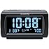 DreamSky Decent Alarm Clock Radio with FM Radio, USB Port for Charging, 1.2" Blue Digit Display with Dimmer, Temperature Display, Snooze, Adjustable Alarm Volume, Sleep Timer.