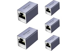 Orbram UL Listed Ethernet Extender 10Gbps, 5 Pack RJ45 Coupler Adapter for Cat8/Cat7/Cat6a/Cat6/Cat5 Cable, 328ft Long-Distan