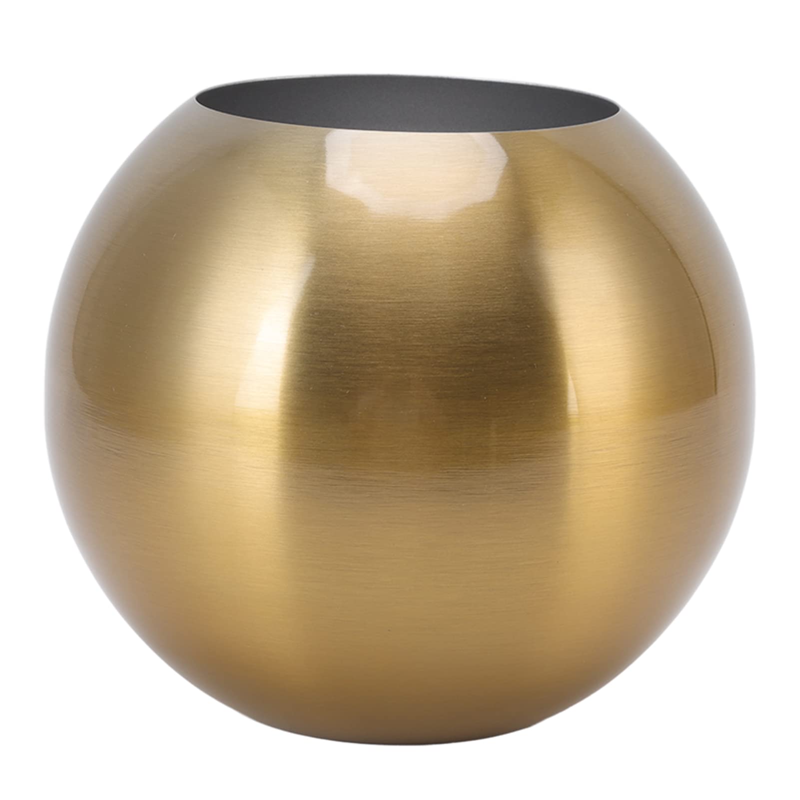 Serlium Round Vase, Nordic Style Modern Flower Vase Stainless Steel Tulip Vase for Ornament Living Room Office Table(Gold)