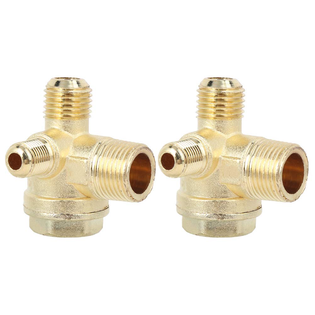 Oumefar 3 Port Air Compressor Check Valve Air Compressor Male Threaded Return Valve Spare Parts Tube Connector Tool 3 Way Brass
