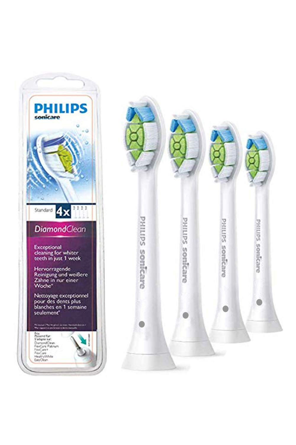 Genuine Sonicare DiamondClean Replacement Toothbrush Heads, HX6064/65