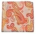 Paul Malone Necktie, Pocket Square and Cufflinks 100% Silk Coral Paisley