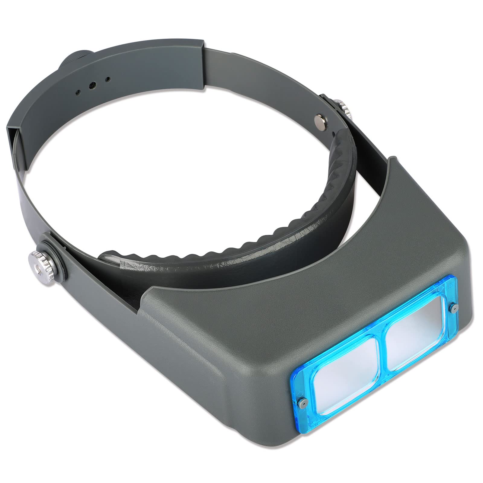 Photo 1 of Headband Magnifier, Professional Double Lens Head-Mounted Loupe Jewelry Magnifier, Reading Visor Opitcal Glass Binocular Magnifier with Lens Magnification-1.5X 2X 2.5X 3.5X for Repair, Crafts