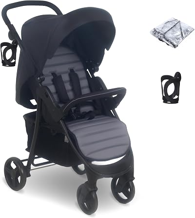 My Babiie MB30 Pushchair Birth to 4 Years Large Basket Rain Cover Cup Holder