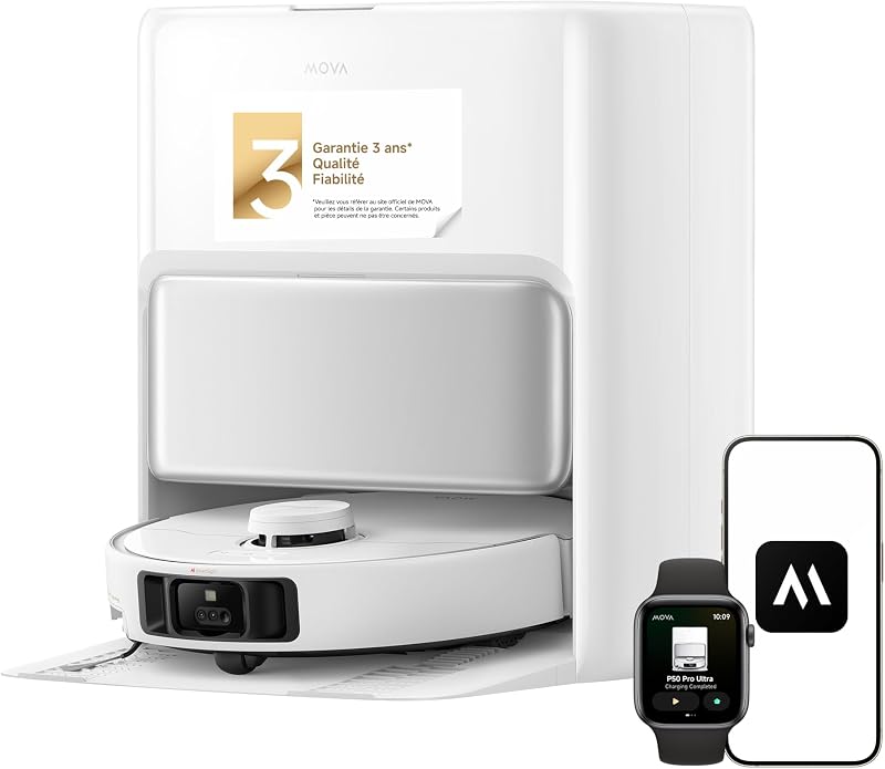 P50 Pro Ultra Robot Aspirateur, Blanc