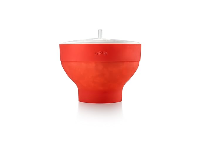 Lékué Recipiente para cocinar Palomitas, Rojo, 20 cm