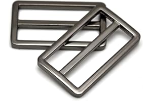 MELORDY 10pcs Metal Slide Tri-Glide Buckle Webbing Strap Adjustable Buckle Fasteners for Strap Keeper Leathercraft Bag Belt Bags DIY Accessories (Gunmetal, 1-1/2 inch)