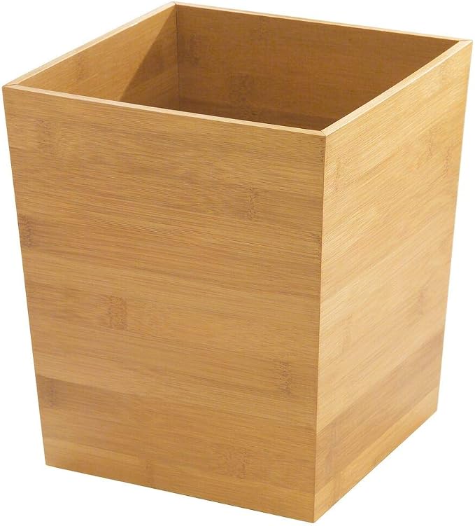MDesign Mülleimer Aus Holzfaser - Kompakter Abfalleimer In Bambus-Optik, 26,7x17,8x25,4cm, Für Bad, Küche, Büro