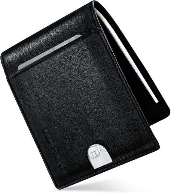Men’s Wallet, Bifold Wallet Genuine Leather RFID Blocking Mini Slim