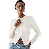 Ribbed Button Down Cardigan for Women, Long Sleeve Button Up Fall Knit Going Out Cropped Tops