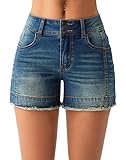 roswear Women’s High Waisted Stretchy Frayed Hem